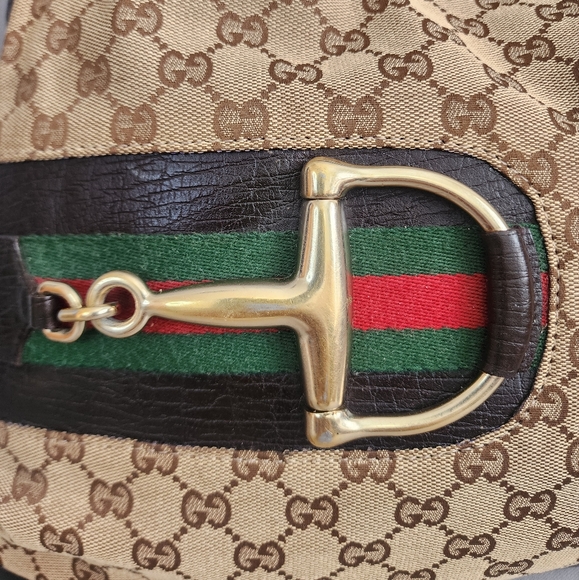 GUCCI GG Canvas Horsebit Hasler Hobo Bag - Picture 13 of 15